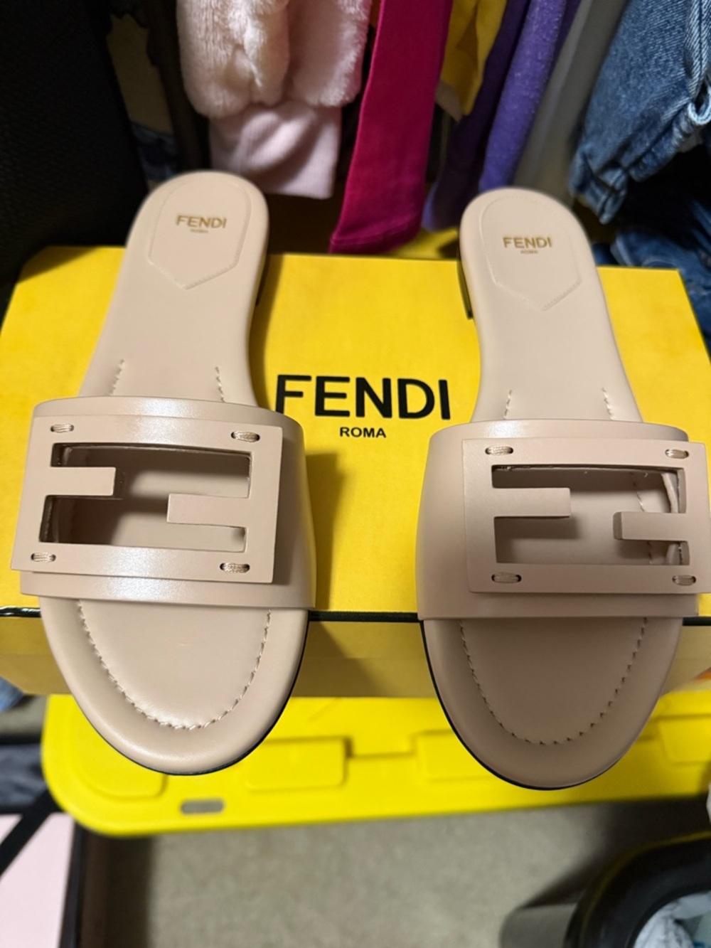 Fendi Cream Slide Sandals Brand New in Box *price is firm* - Picture 9 of 10